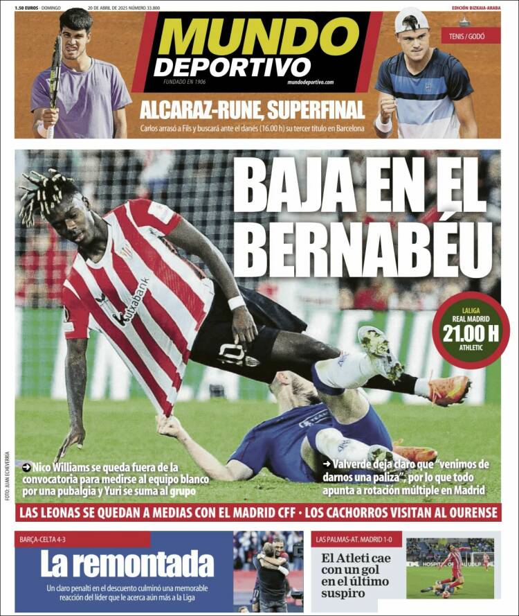 Portada de Mundo Deportivo Bizkaia (España)