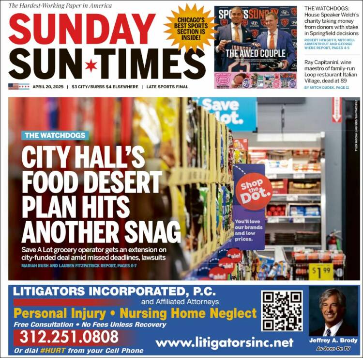 Portada de Chicago Sun-Times (USA)