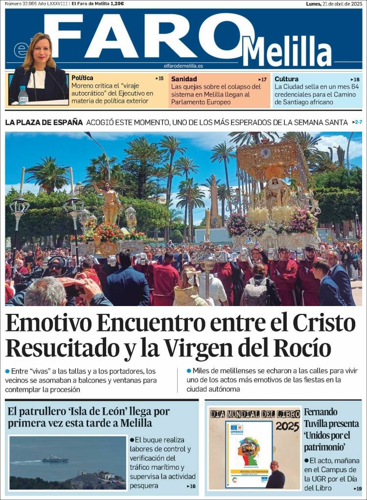 Portada de El Faro de Melilla (España)