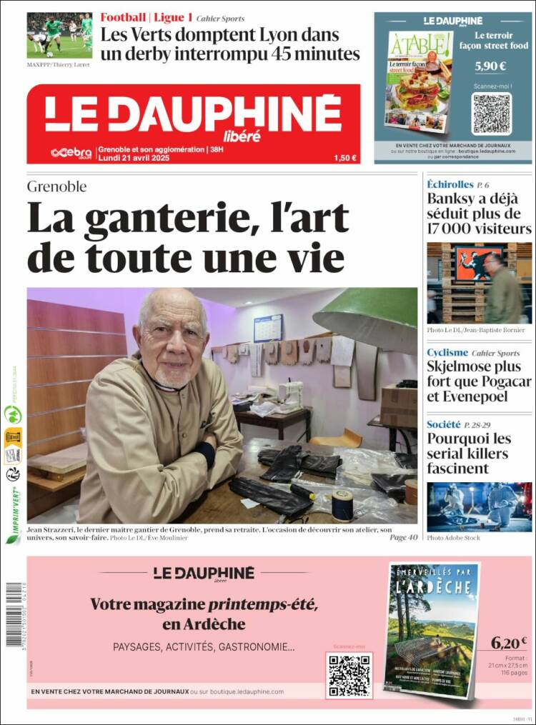 Portada de Le Dauphiné Libéré (Francia)