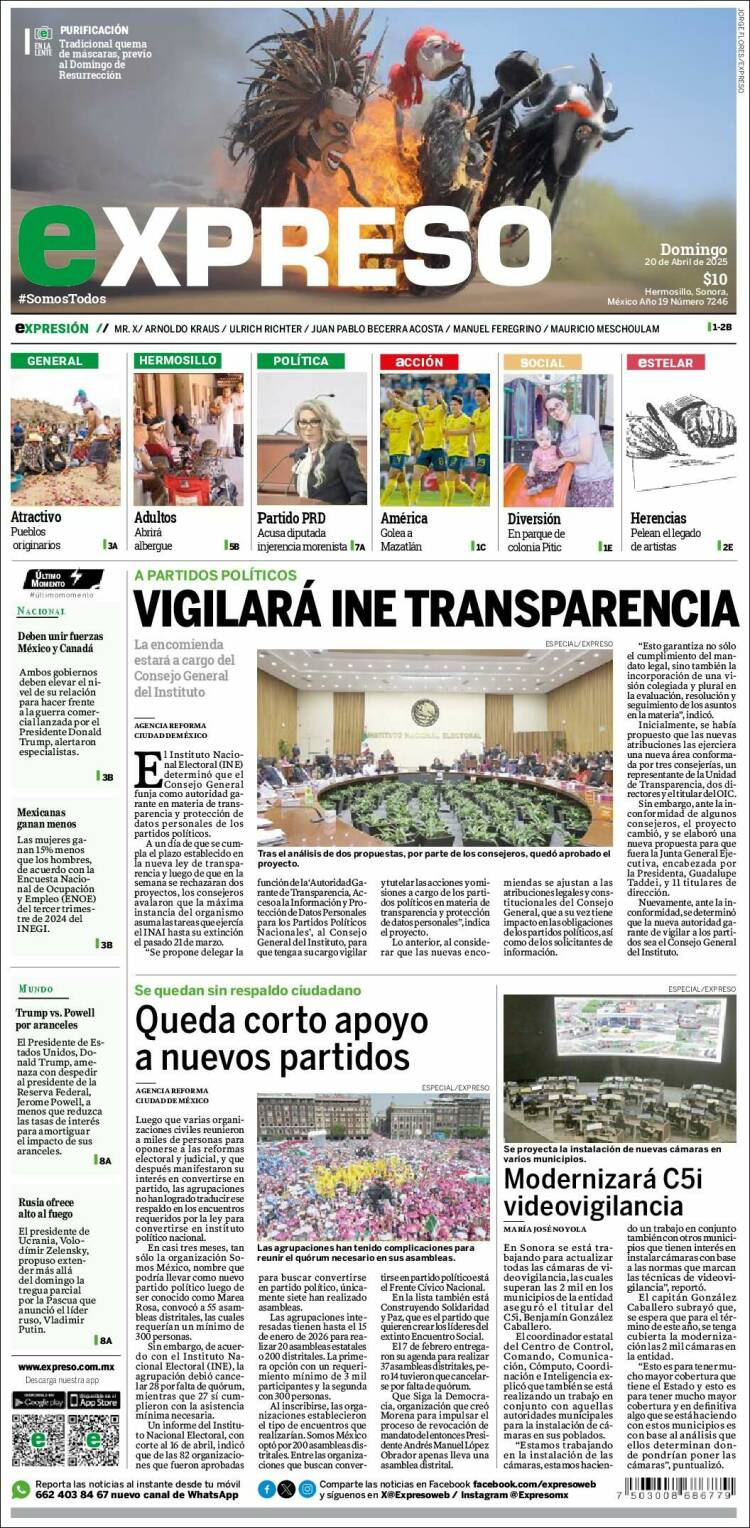 Portada de Expreso (México)