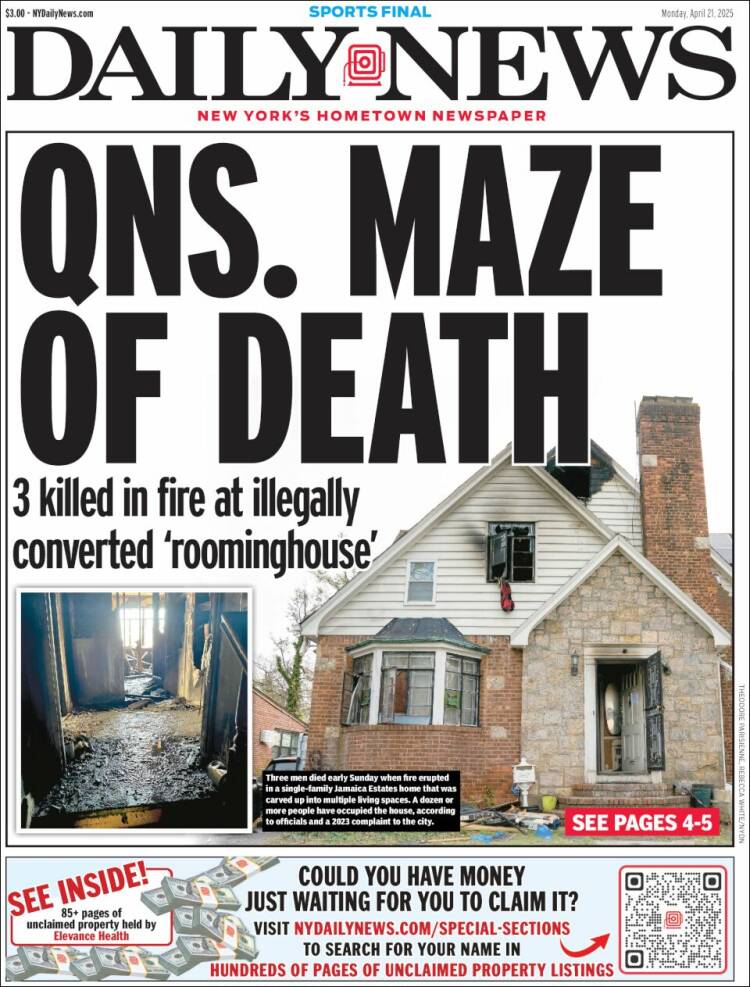 Portada de Daily News - New York (USA)