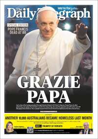 Portada de The Daily Telegraph (Australie)