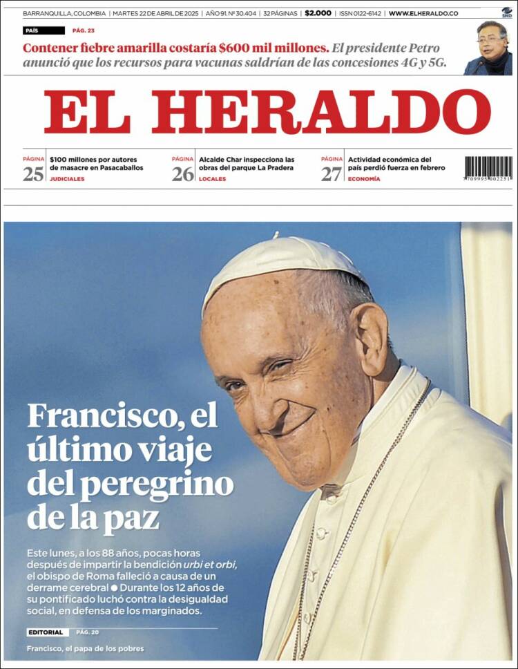 Portada de El Heraldo (Colombia)