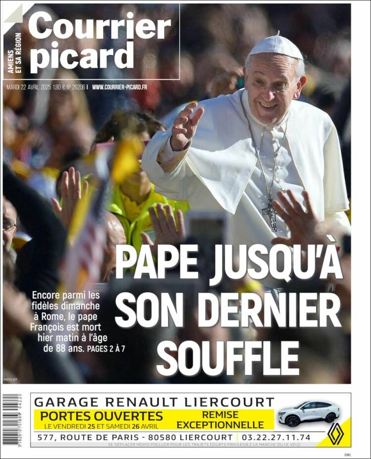 Portada de Courrier Picard (Francia)