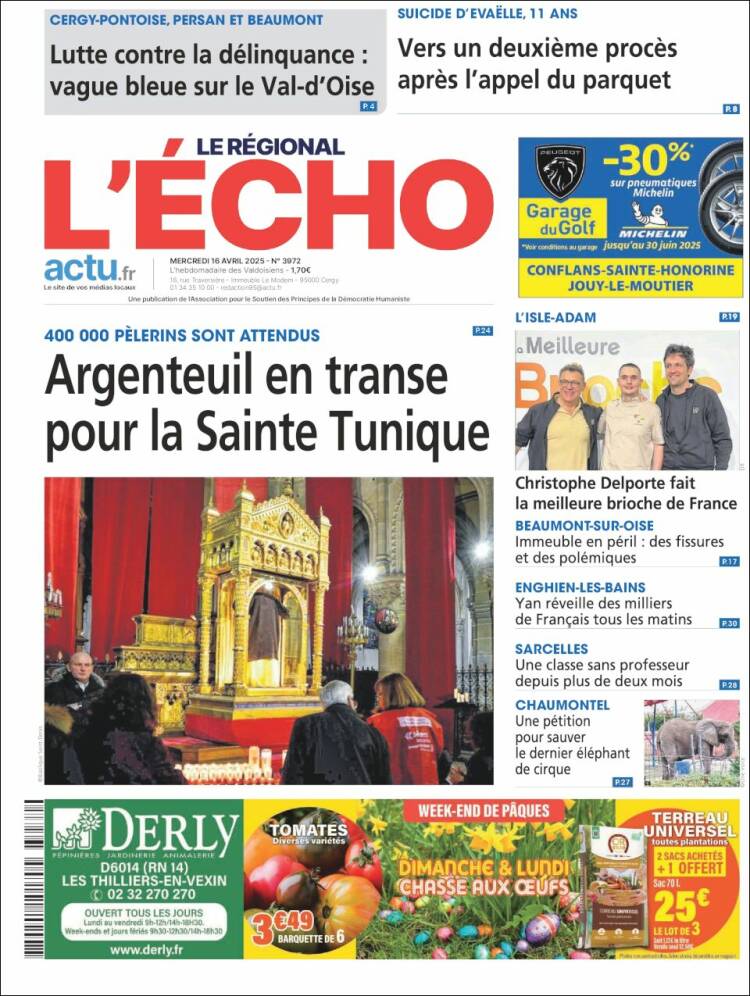 Portada de L'Echo de la Haute-Vienne (Francia)
