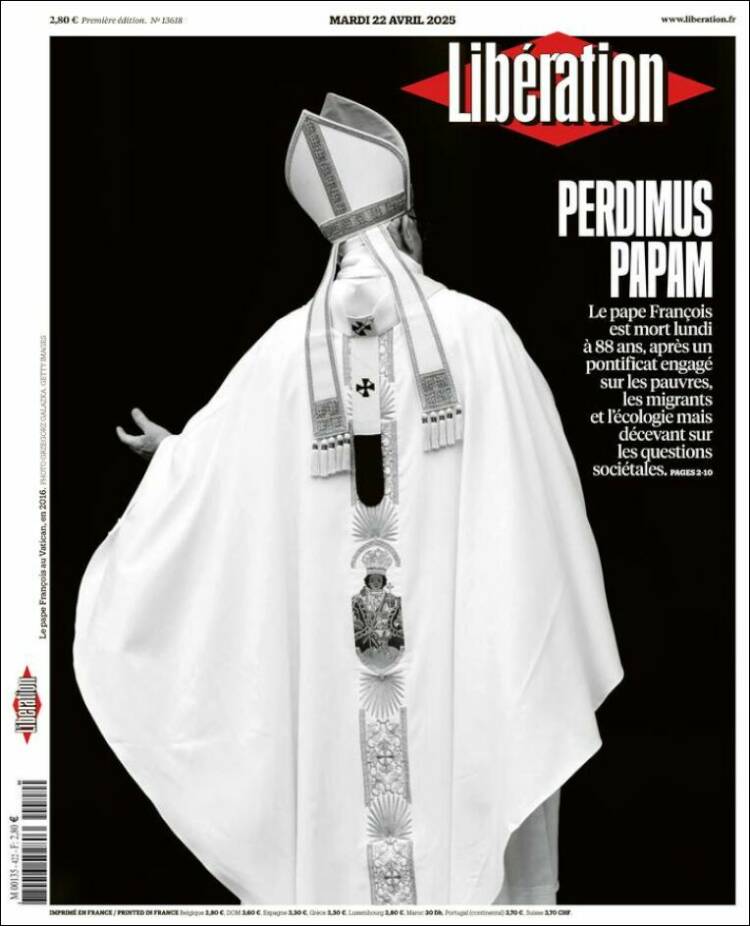Portada de Libération (Francia)
