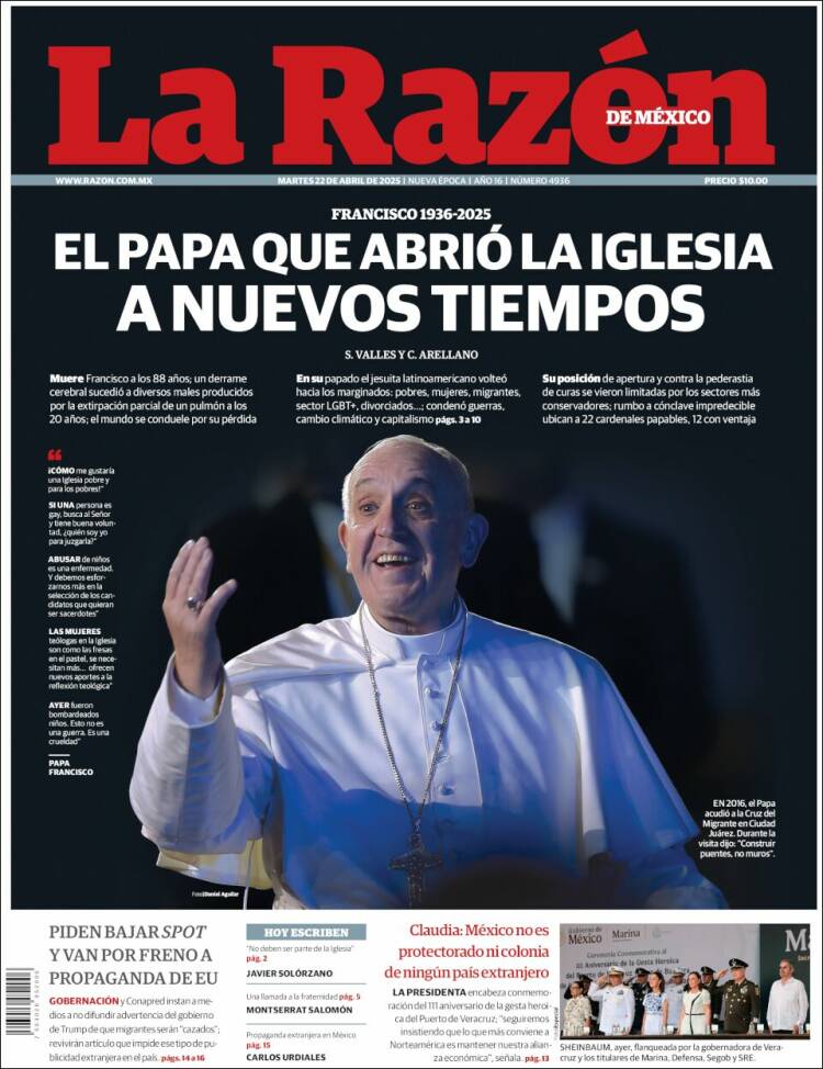 Portada de La Razón (México)