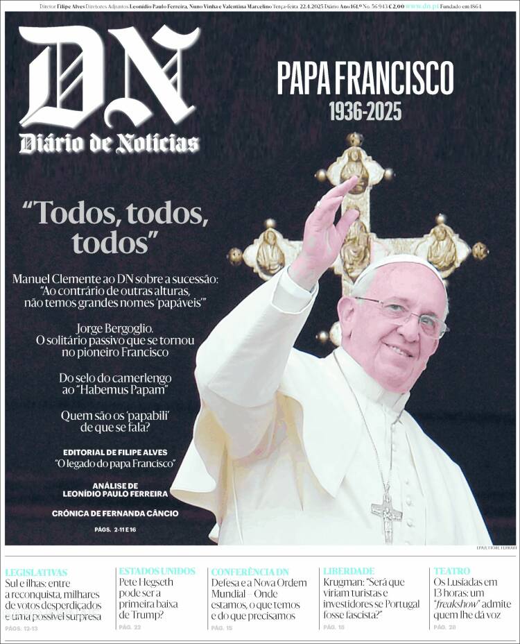 Portada de Diário de Noticias (Portugal)