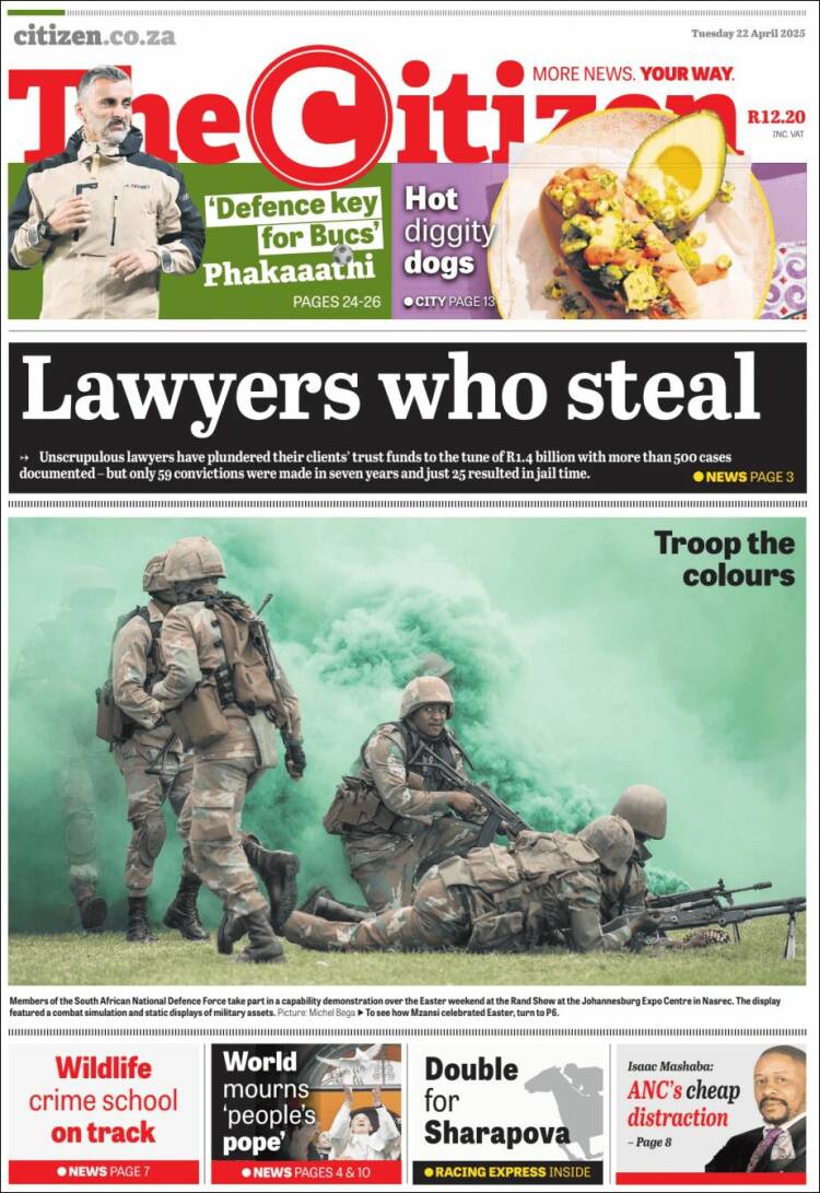 Portada de The Citizen (Sud&aacute;frica)