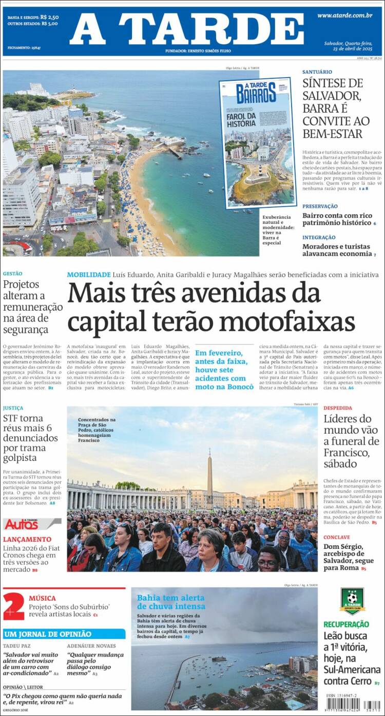 Portada de Diário A Tarde (Brasil)