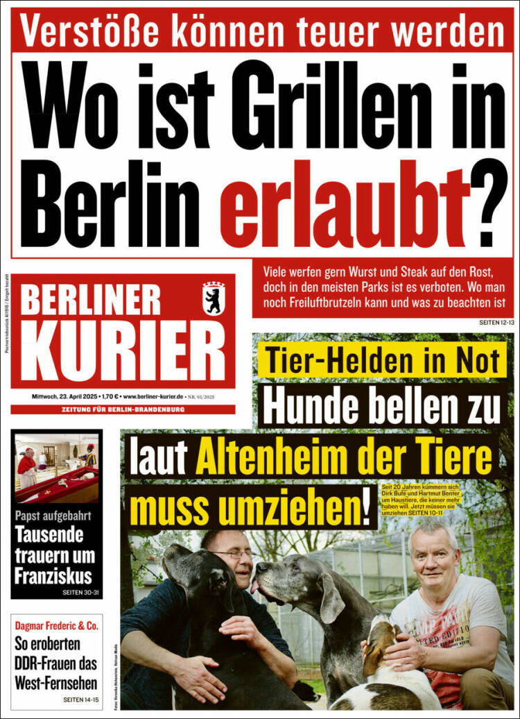 Portada de Berliner Kurier - Startseite BK (Alemania)