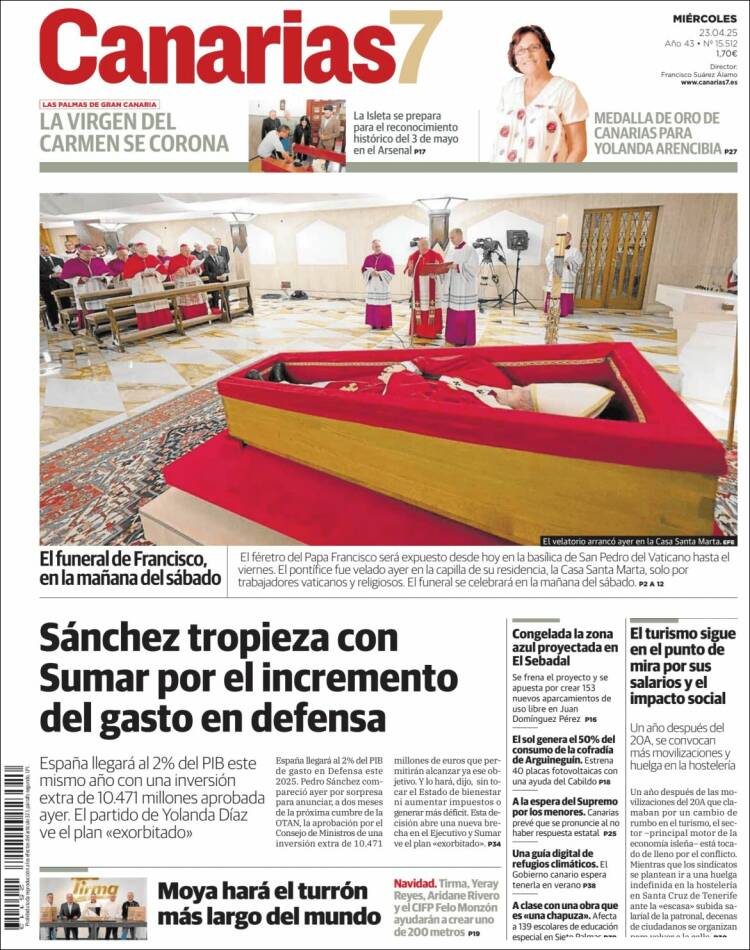 Portada de Canarias 7 (España)