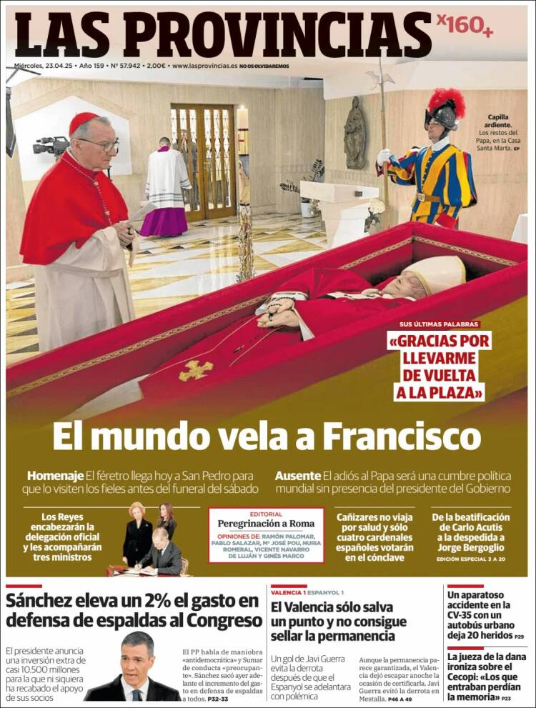 Portada de Las Provincias (España)