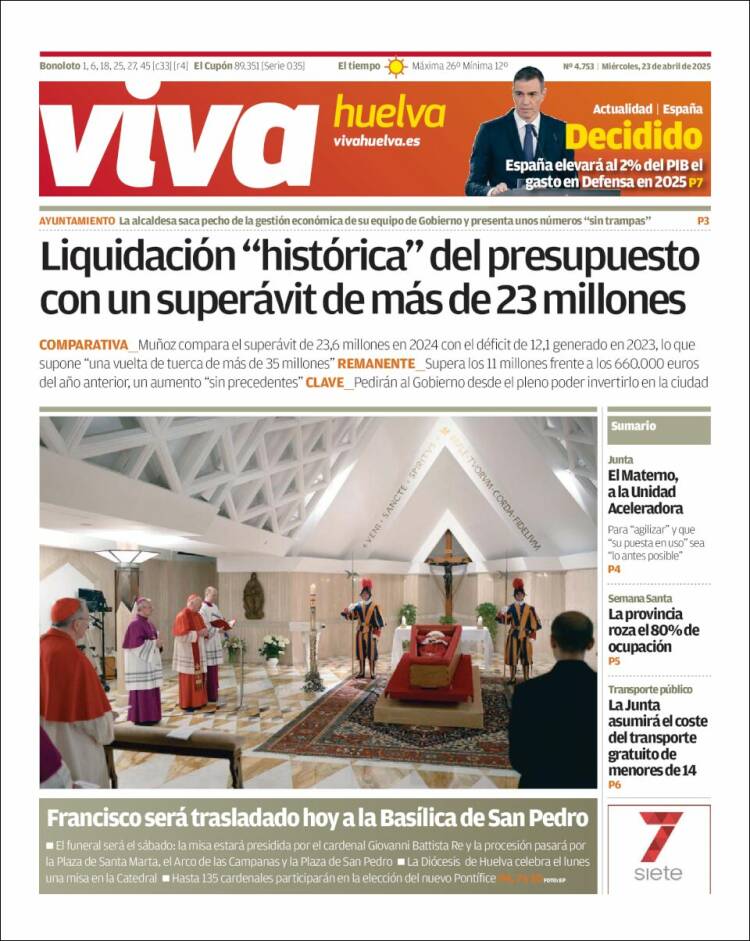 Portada de Viva Huelva (España)