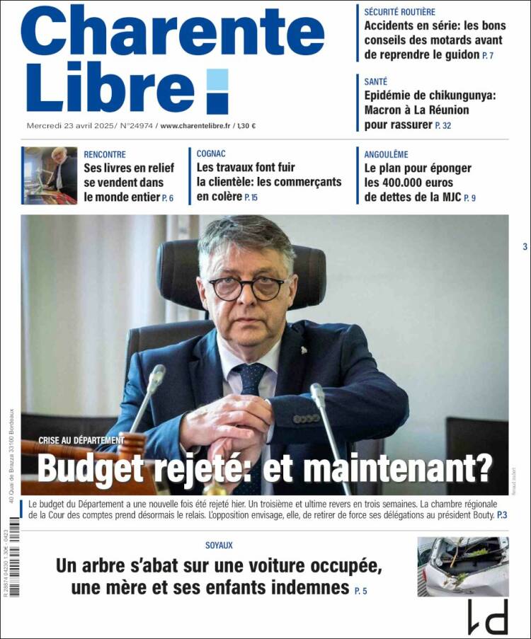 Portada de Charente Libre (Francia)
