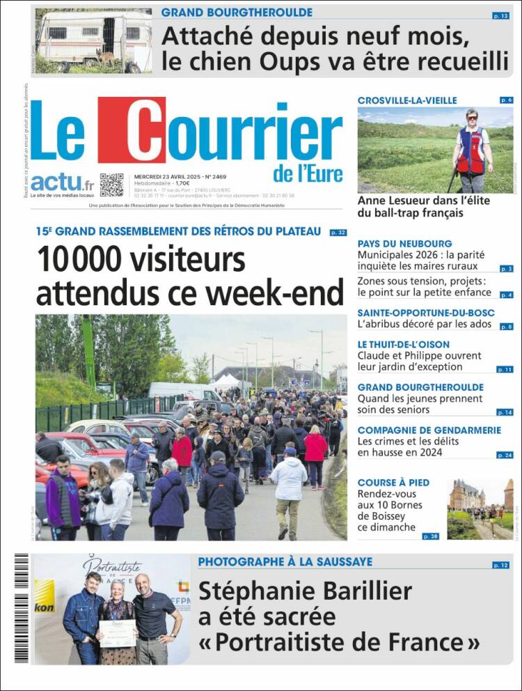 Portada de Le Courrier de l'Ouest (Francia)