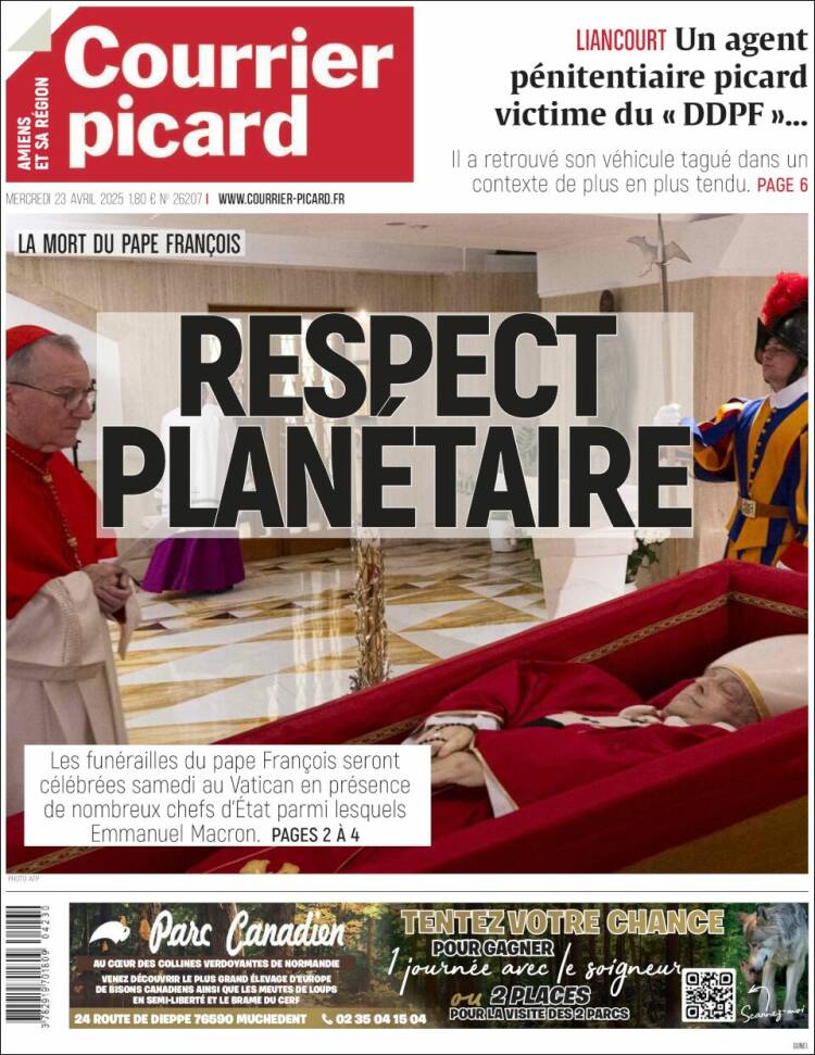 Portada de Courrier Picard (Francia)