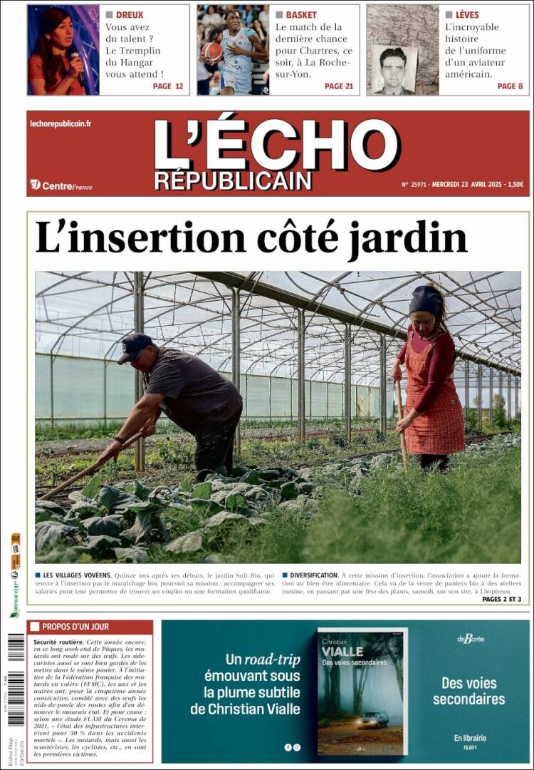 Portada de L'Echo Républicain (Francia)
