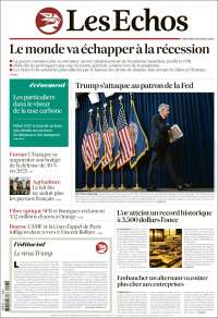 Portada de Les Echos (Francia)