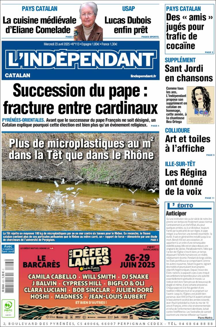 Portada de Le Indépendant (Francia)