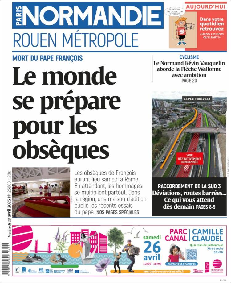 Portada de Paris Normandie (Francia)