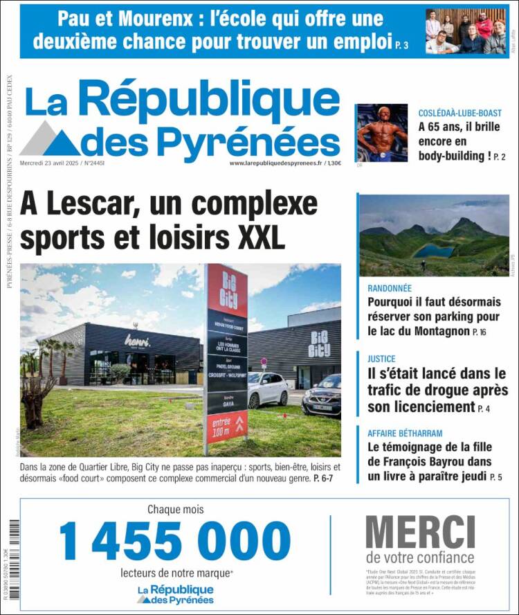 Portada de La République des Pyrénées (Francia)
