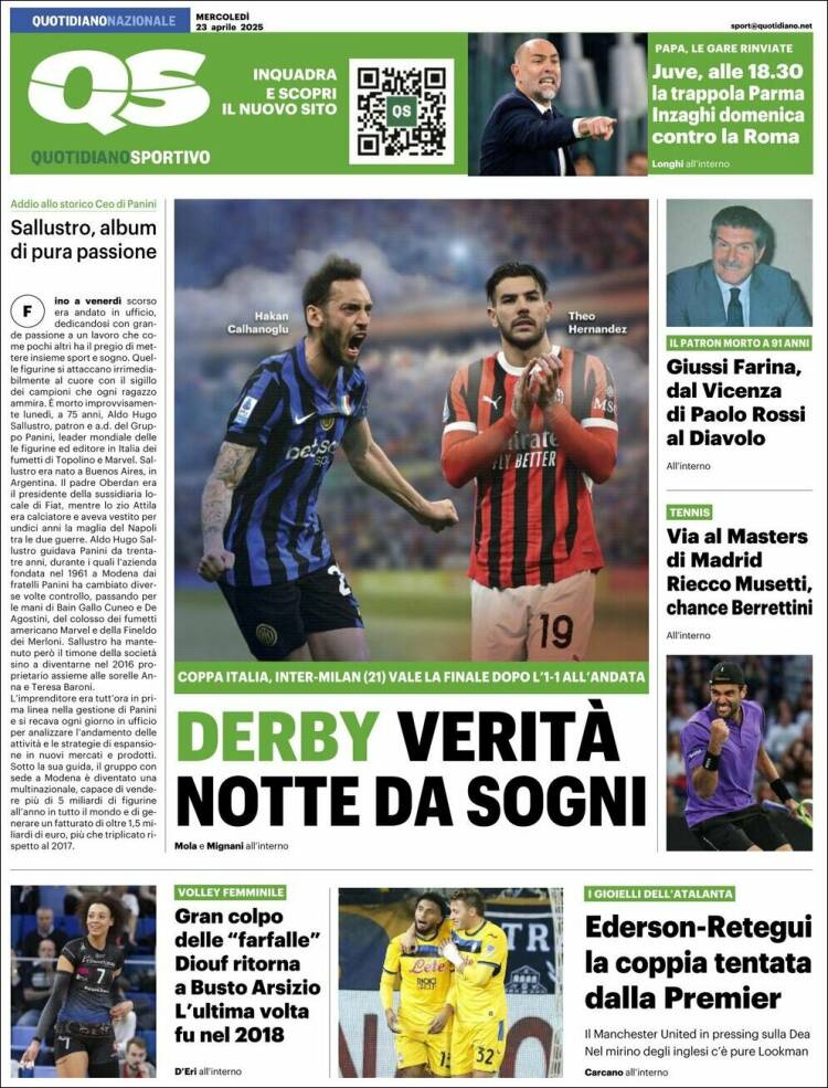 Portada de Quotidiano Sportivo (Italia)