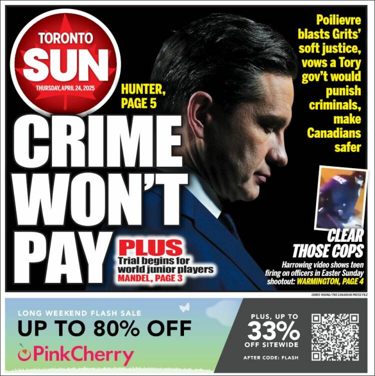 Portada de The Toronto Sun (Canada)