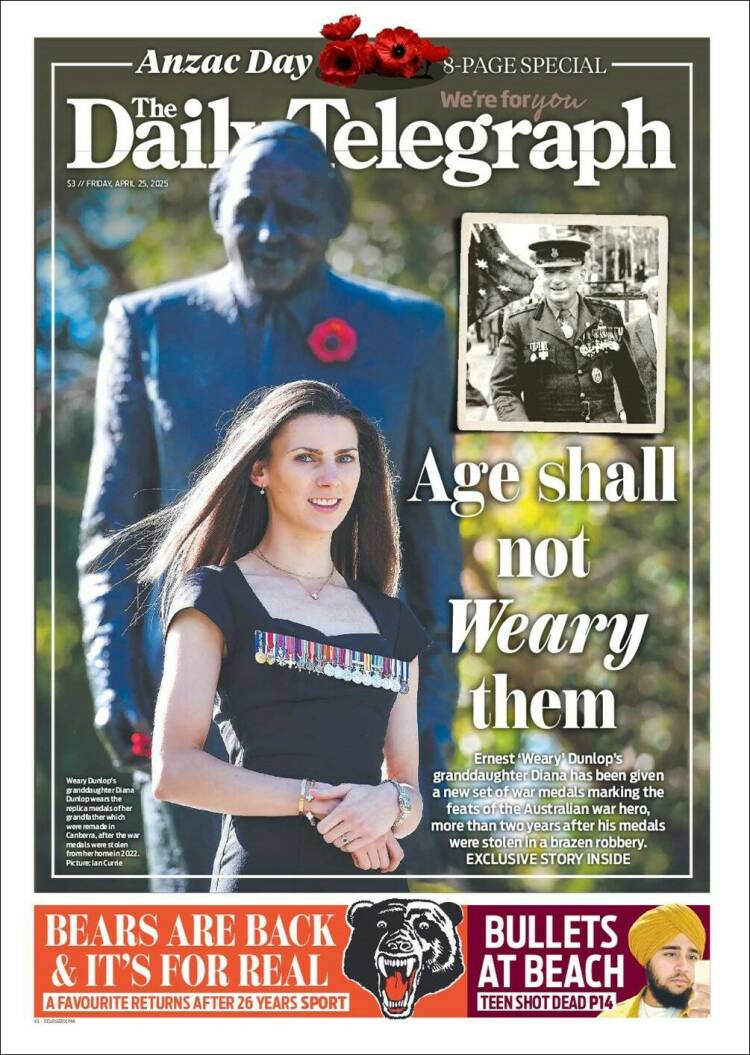 Portada de The Daily Telegraph (Australia)