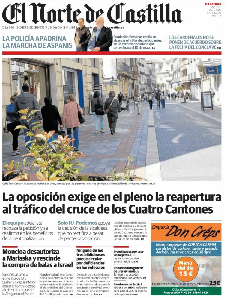 Portada de Norte de Castilla - Palencia (España)