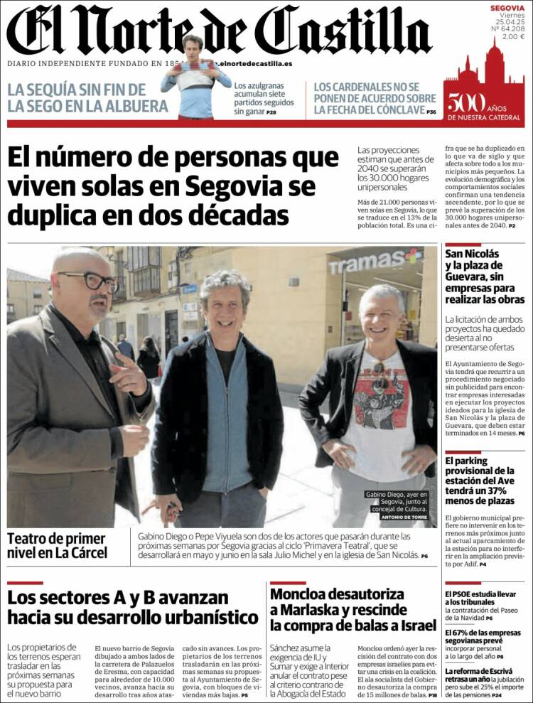 Portada de Norte de Castilla - Segovia (España)