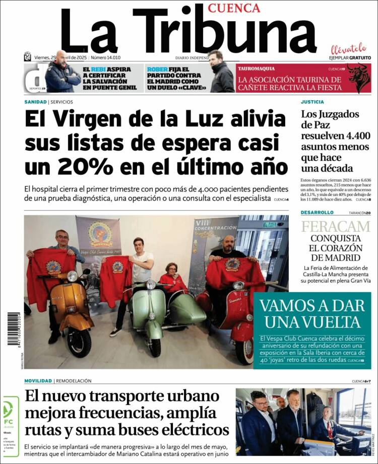 Portada de La Tribuna de Cuenca (España)