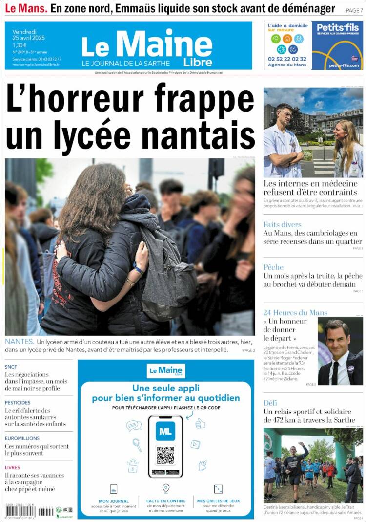 Portada de Le Maine Libre (Francia)