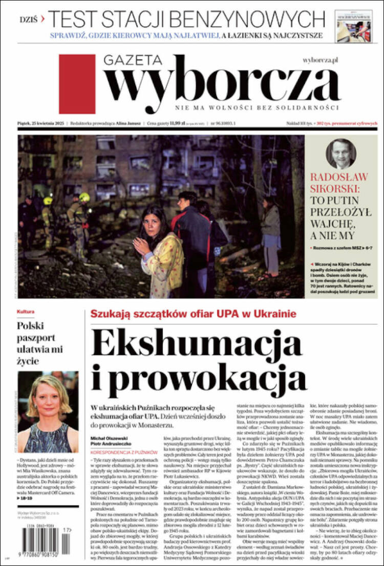 Portada de Gazeta Wyborcza (Polonia)