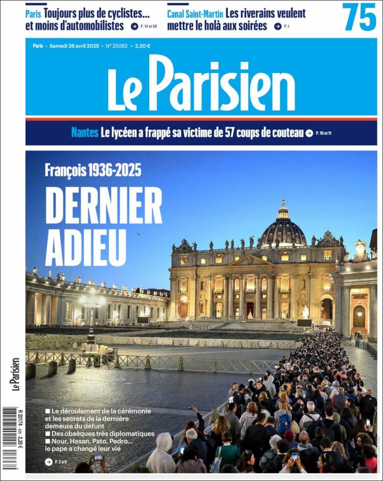 Portada de Le Parisien (Francia)