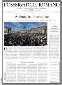 Portada de L'Osservatore Romano (Italia)