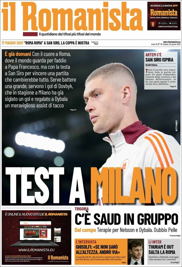 Portada de Romanista (Italia)