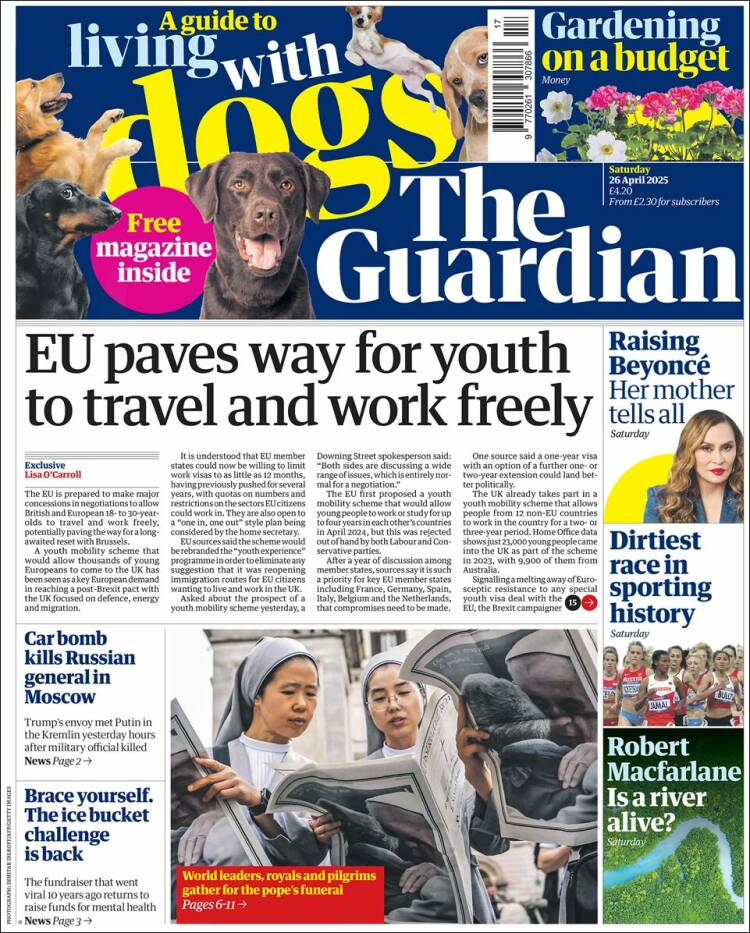 Portada de The Guardian (Reino Unido)