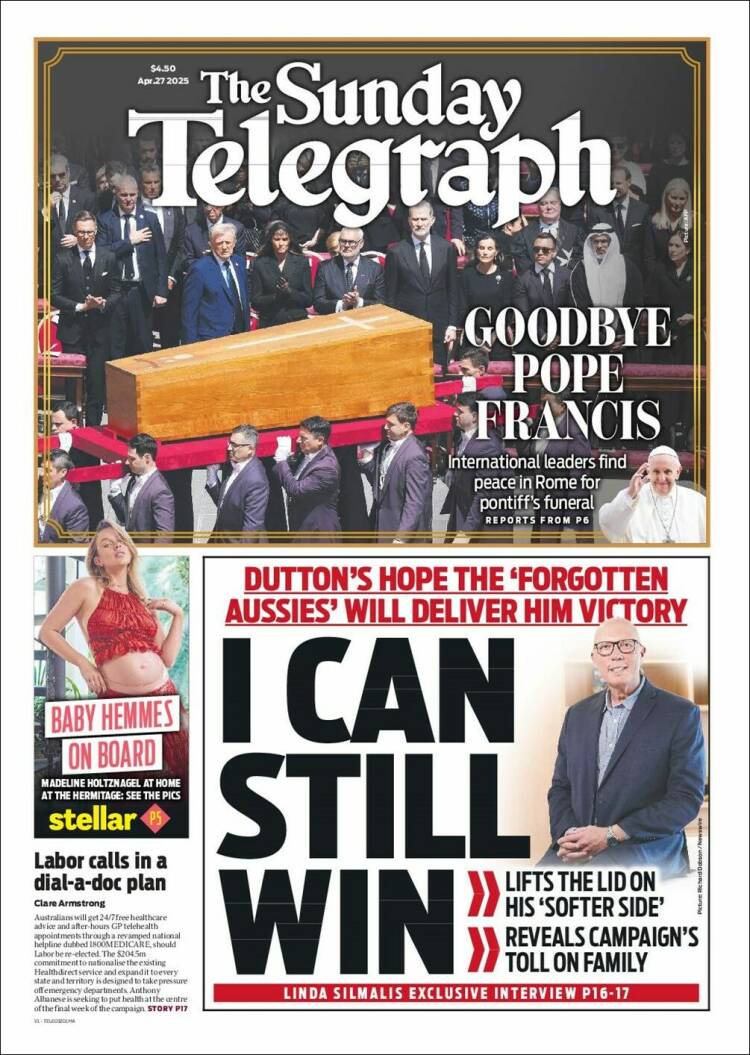 Portada de The Daily Telegraph (Australia)