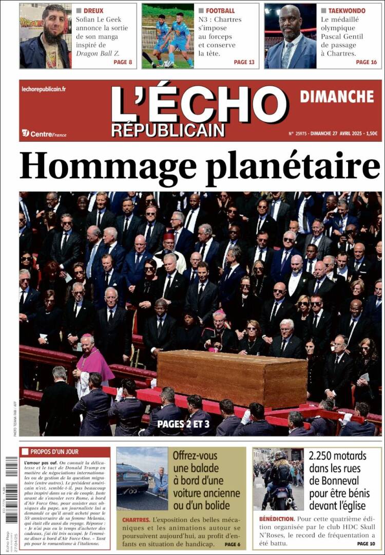 Portada de L'Echo Républicain (Francia)