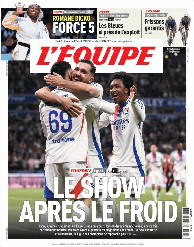 Portada de L'Equipe (France)