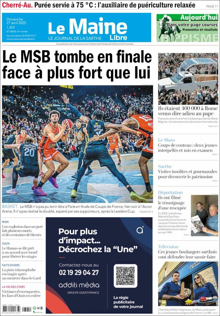 Portada de Le Maine Libre (Francia)