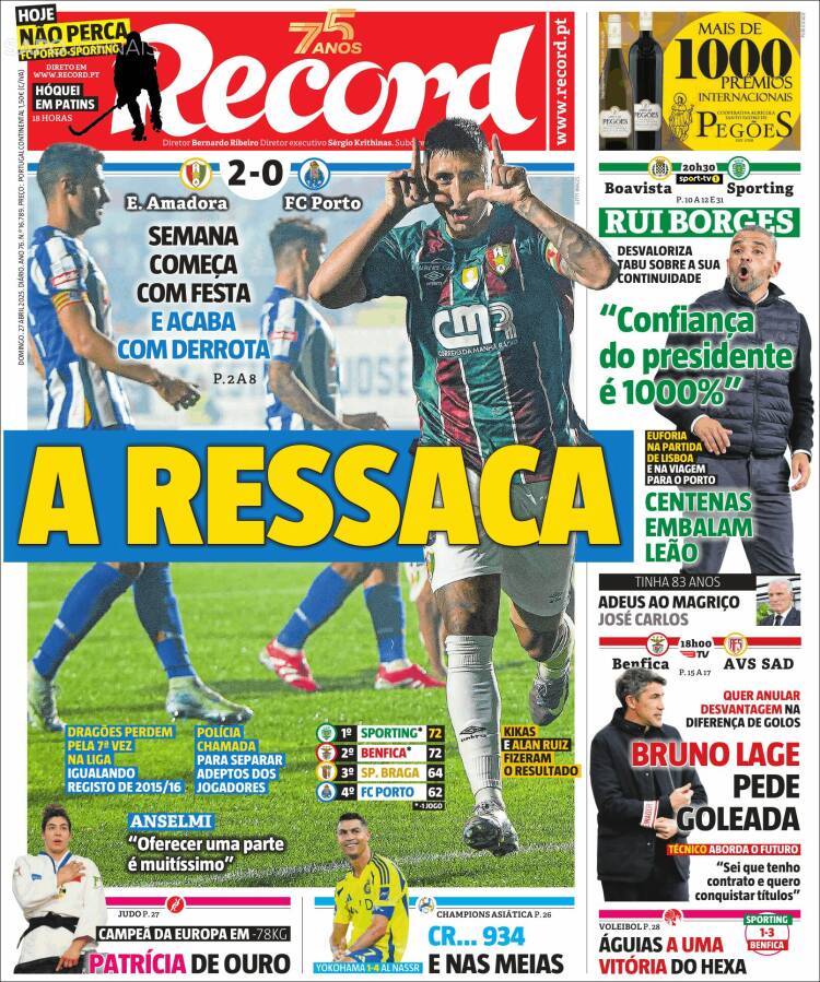 Portada de Record (Portugal)