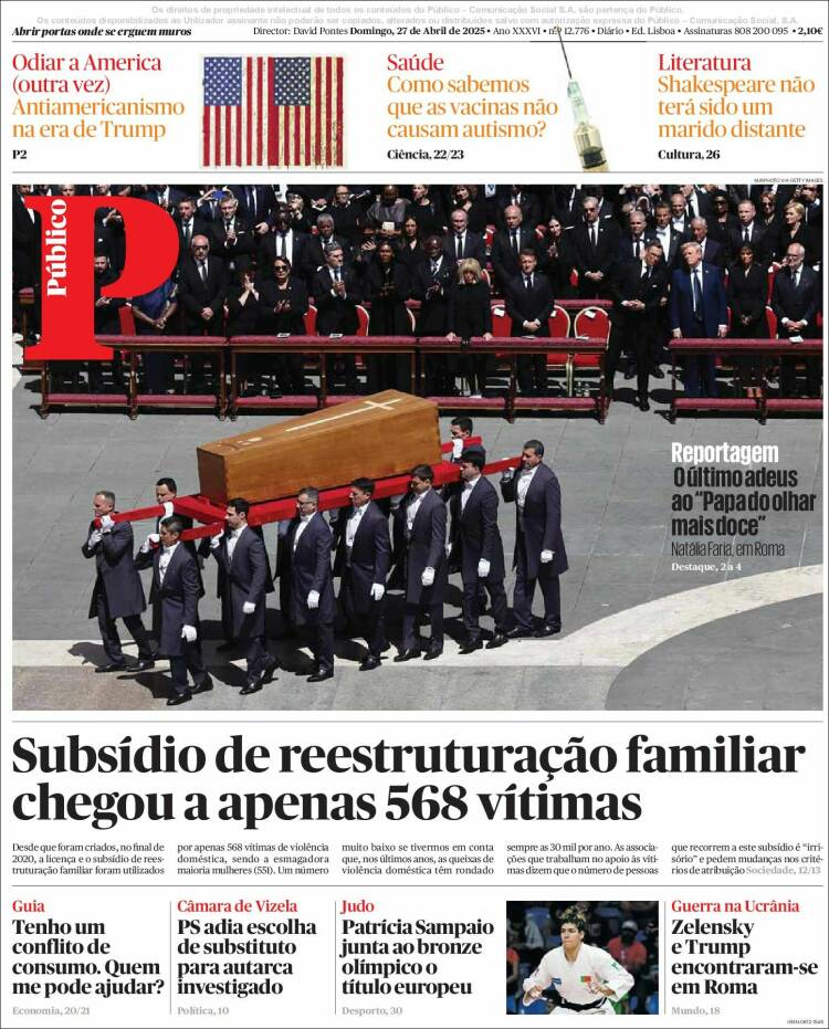 Portada de Público (Portugal)