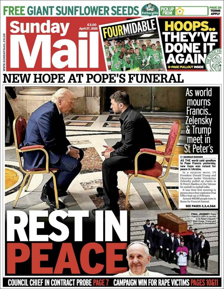 Portada de Daily Record (Reino Unido)