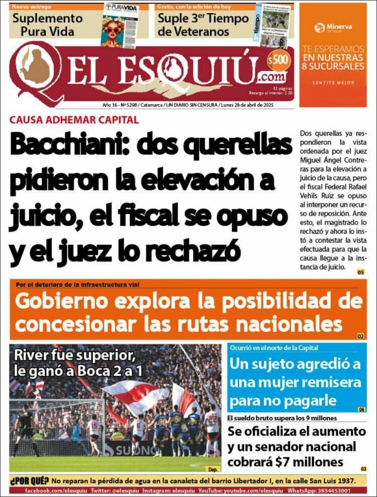 Portada de El Esquiu (Argentina)