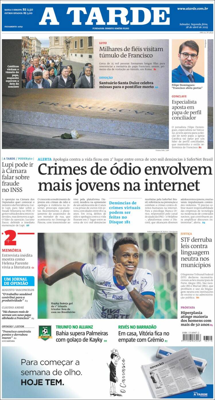 Portada de Diário A Tarde (Brasil)