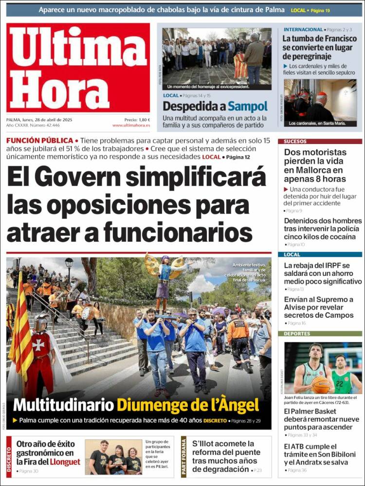 Portada de Última Hora (España)