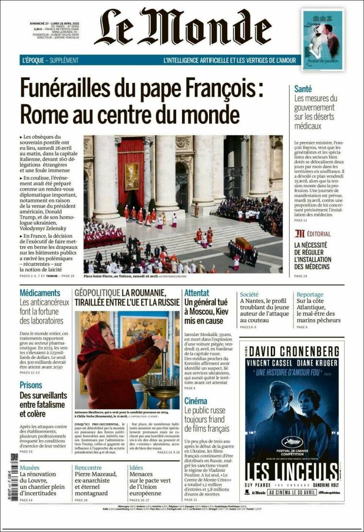 Portada de Le Monde (Francia)